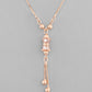 VOJ Rose Gold-Polished AD Stone Studded Chain | Swadesiicart