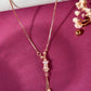 VOJ Rose Gold-Polished AD Stone Studded Chain | Swadesiicart
