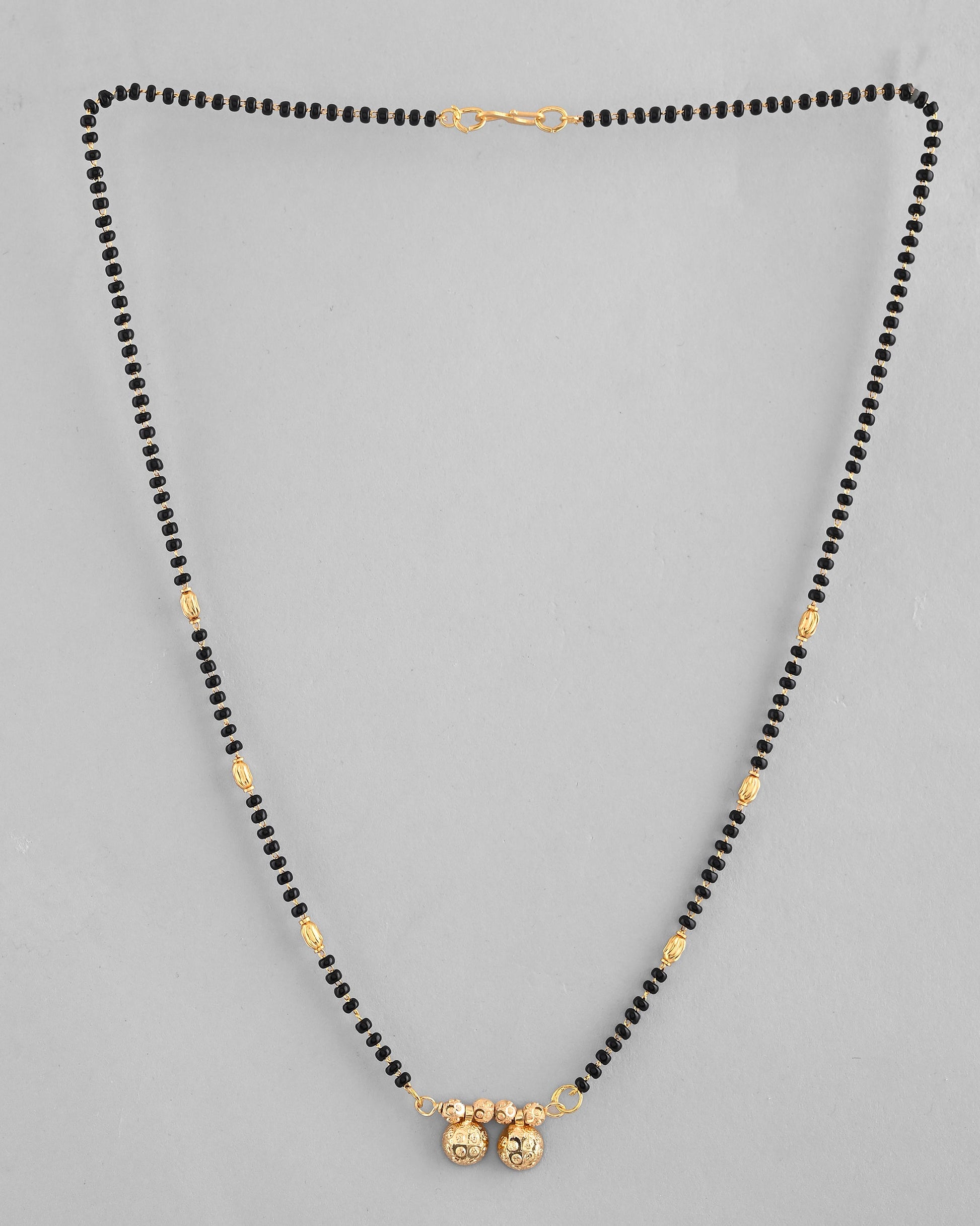 VOJ Gold-Polished Beaded Mangalsutra - Swadesiicart