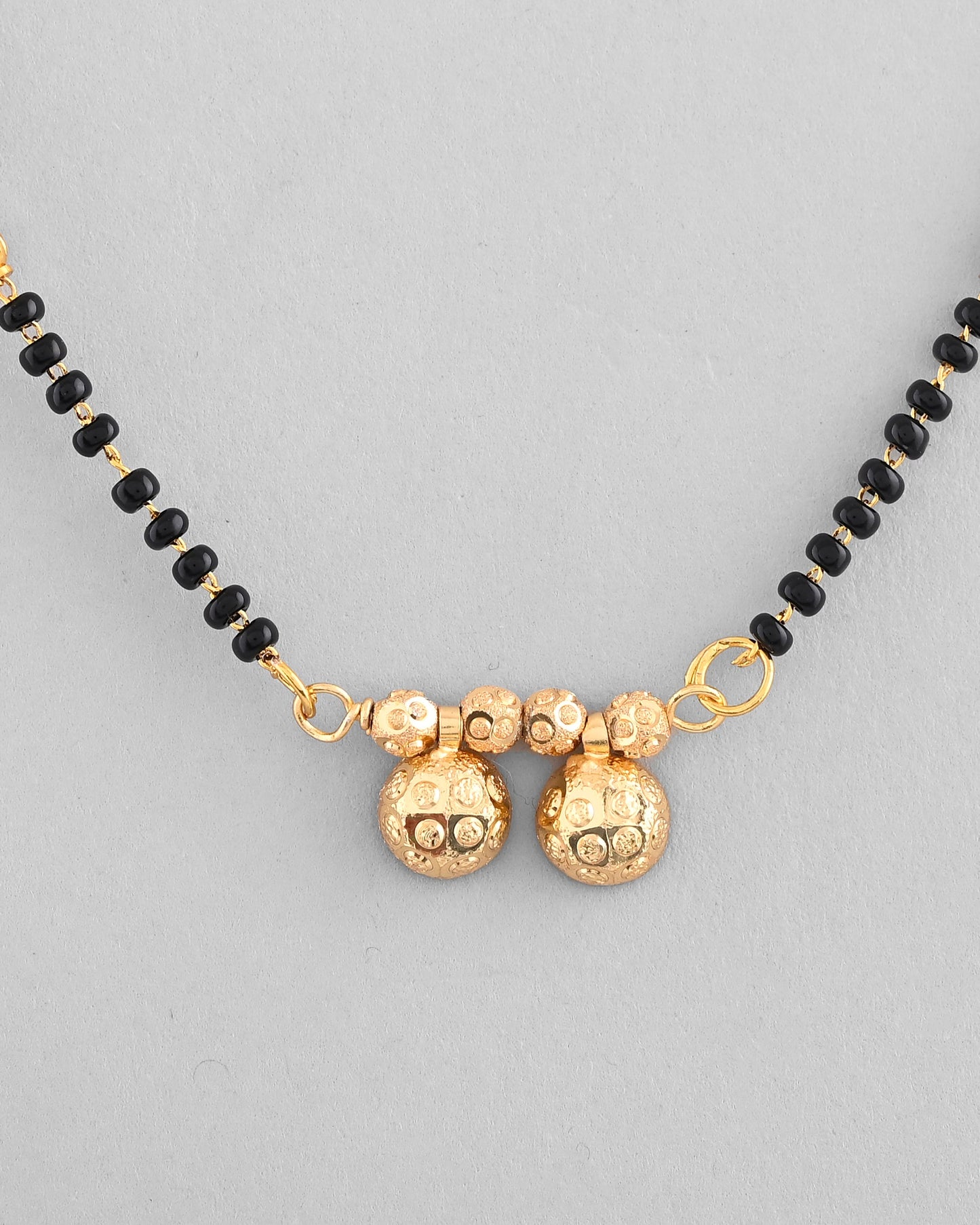 VOJ Gold-Polished Beaded Mangalsutra - Swadesiicart