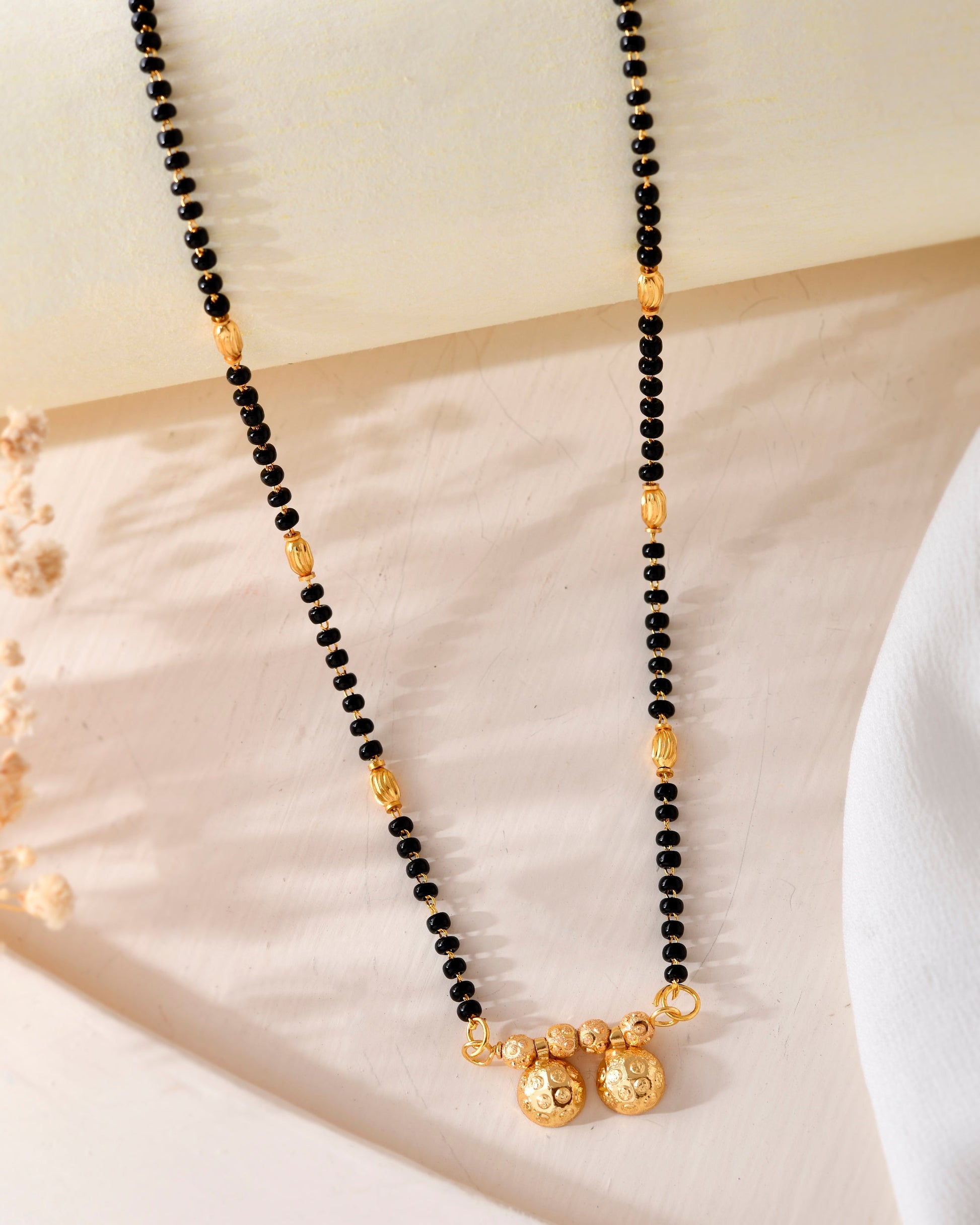 VOJ Gold-Polished Beaded Mangalsutra - Swadesiicart
