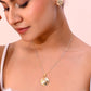 VOJ White and Yellow Gold-Polished Chain With Flower shaped Pandent And Flower shaped Earrings - Swadesiicart