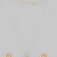 VOJ White and Yellow Gold-Polished Chain With Flower shaped Pandent And Flower shaped Earrings - Swadesiicart