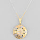 VOJ White and Yellow Gold-Polished Chain With Flower shaped Pandent And Flower shaped Earrings - Swadesiicart