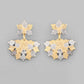 VOJ White and Yellow Gold-Polished Chain With Leaf shaped Pandent And Leaf shaped Earrings - Swadesiicart