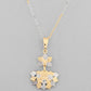 VOJ White and Yellow Gold-Polished Chain With Leaf shaped Pandent And Leaf shaped Earrings - Swadesiicart