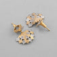 VOJ White and Yellow Gold-Polished Chain With Leaf shaped Pandent And Leaf shaped Earrings - Swadesiicart