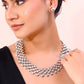 VOJ Silver Plated Long Necklace With Earrings Set - Swadesiicart