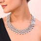 VOJ Silver Plated Long Necklace With Earrings Set - Swadesiicart