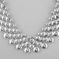 VOJ Silver Plated Long Necklace With Earrings Set - Swadesiicart