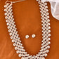 VOJ Silver Plated Long Necklace With Earrings Set - Swadesiicart