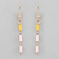 VOJ Multi Coloured Long Necklace With Earrings Set - Swadesiicart