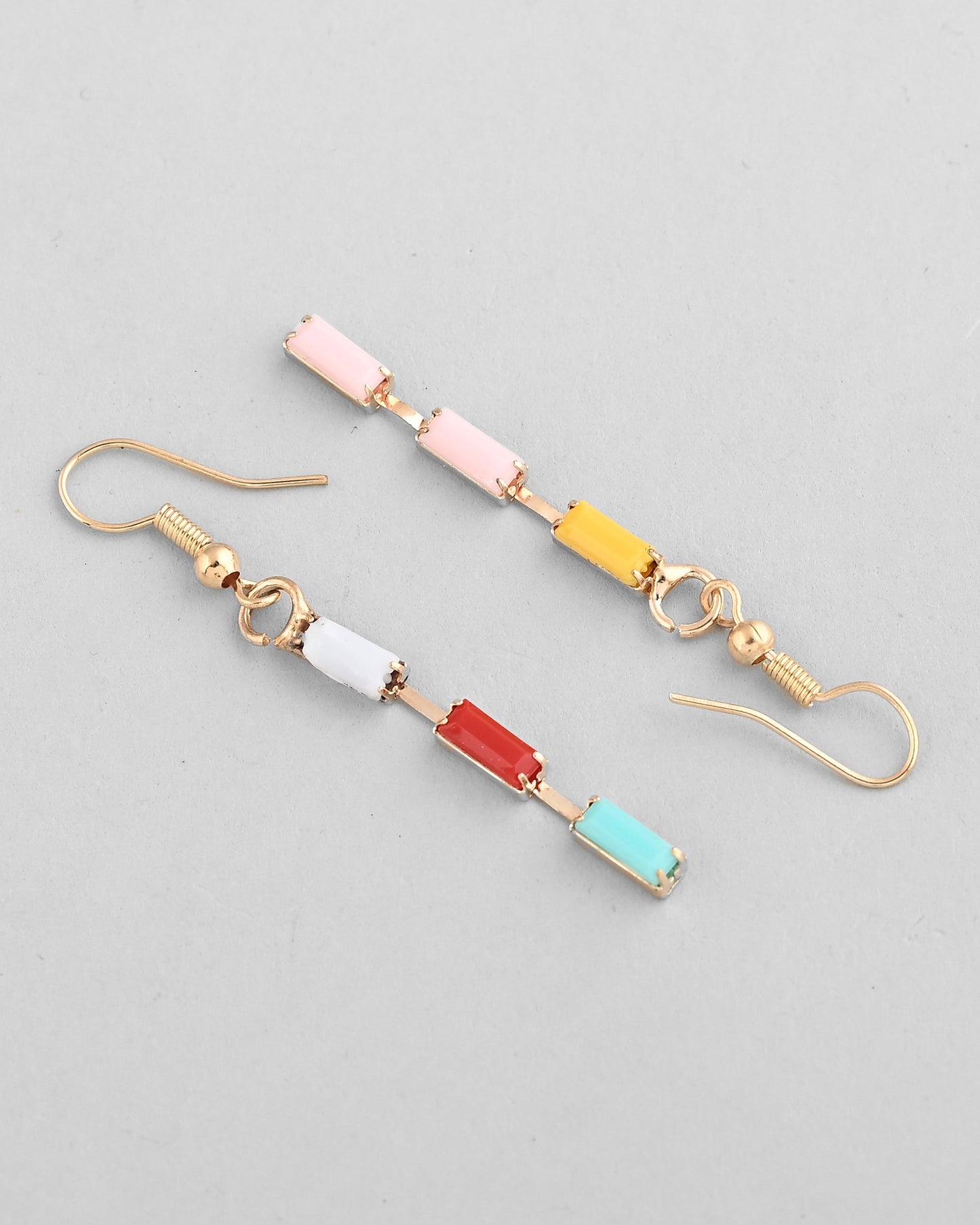 VOJ Multi Coloured Long Necklace With Earrings Set - Swadesiicart