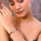 VOJ Rectangle Shaped And AD Stone Silver Plated Mangalsutra bracelet - Swadesiicart