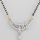 VOJ Silver-Plated AD Stone And Beaded Mangalsutra - Swadesiicart