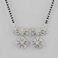 VOJ Silver-Plated Black Beaded & AD Studded Chain Mangalsutra Set - Swadesiicart