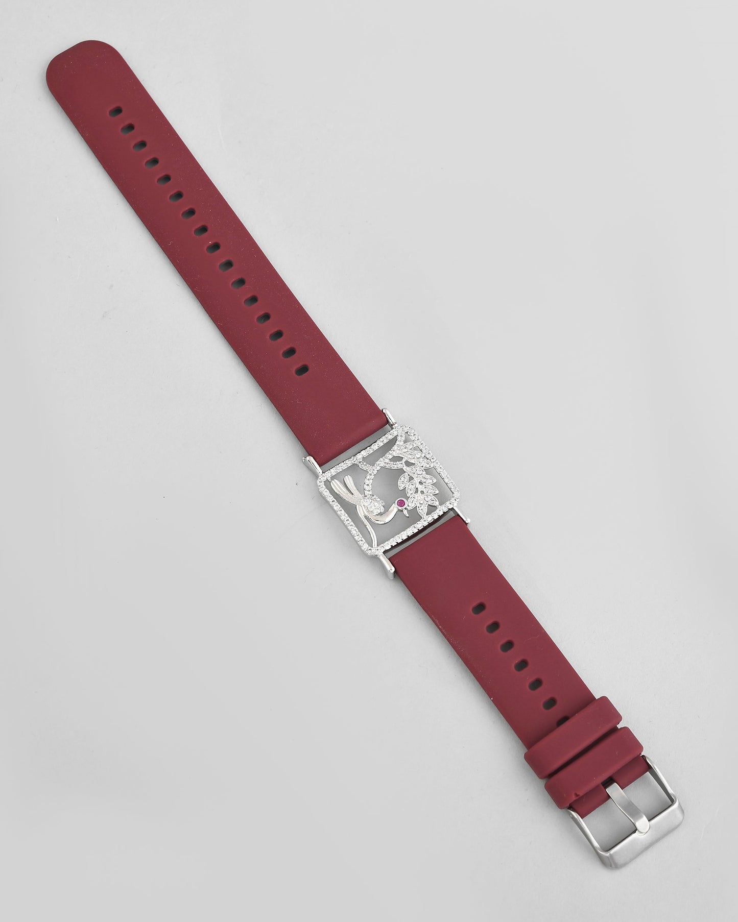 VOJ Silver Plated AD Stone Studded Belt Bracelet - Swadesiicart