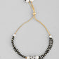 VOJ Silver Plated AD Stone Studded Cylindrical Shaped Mangalsutra Bracelet - Swadesiicart