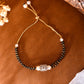 VOJ Silver Plated AD Stone Studded Cylindrical Shaped Mangalsutra Bracelet - Swadesiicart