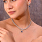 VOJ Gold-Polished White And Blue Colour AD-Studded Jewellery Set - Swadesiicart