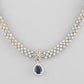VOJ Gold-Polished White And Blue Colour AD-Studded Jewellery Set - Swadesiicart