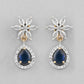 VOJ Gold-Polished White And Blue Colour AD-Studded Jewellery Set - Swadesiicart