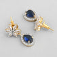 VOJ Gold-Polished White And Blue Colour AD-Studded Jewellery Set - Swadesiicart