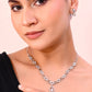 VOJ Silver-Plated AD-Studded Designer Jewellery Set - Swadesiicart