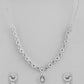 VOJ Silver-Plated AD-Studded Designer Jewellery Set - Swadesiicart