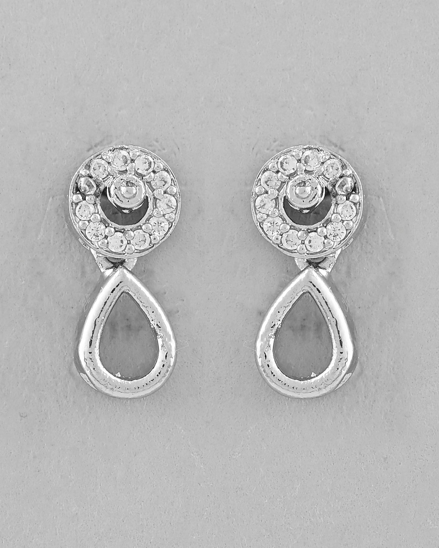 VOJ Silver-Plated AD-Studded Designer Jewellery Set - Swadesiicart