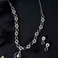 VOJ Silver-Plated AD-Studded Designer Jewellery Set - Swadesiicart