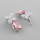 VOJ Silver Plated Pink And White Stone Studded Necklace with Earrings Set - Swadesiicart