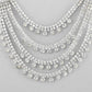 VOJ Silver Plated Stone Studded Multi Layer Jewellery Set - Swadesiicart