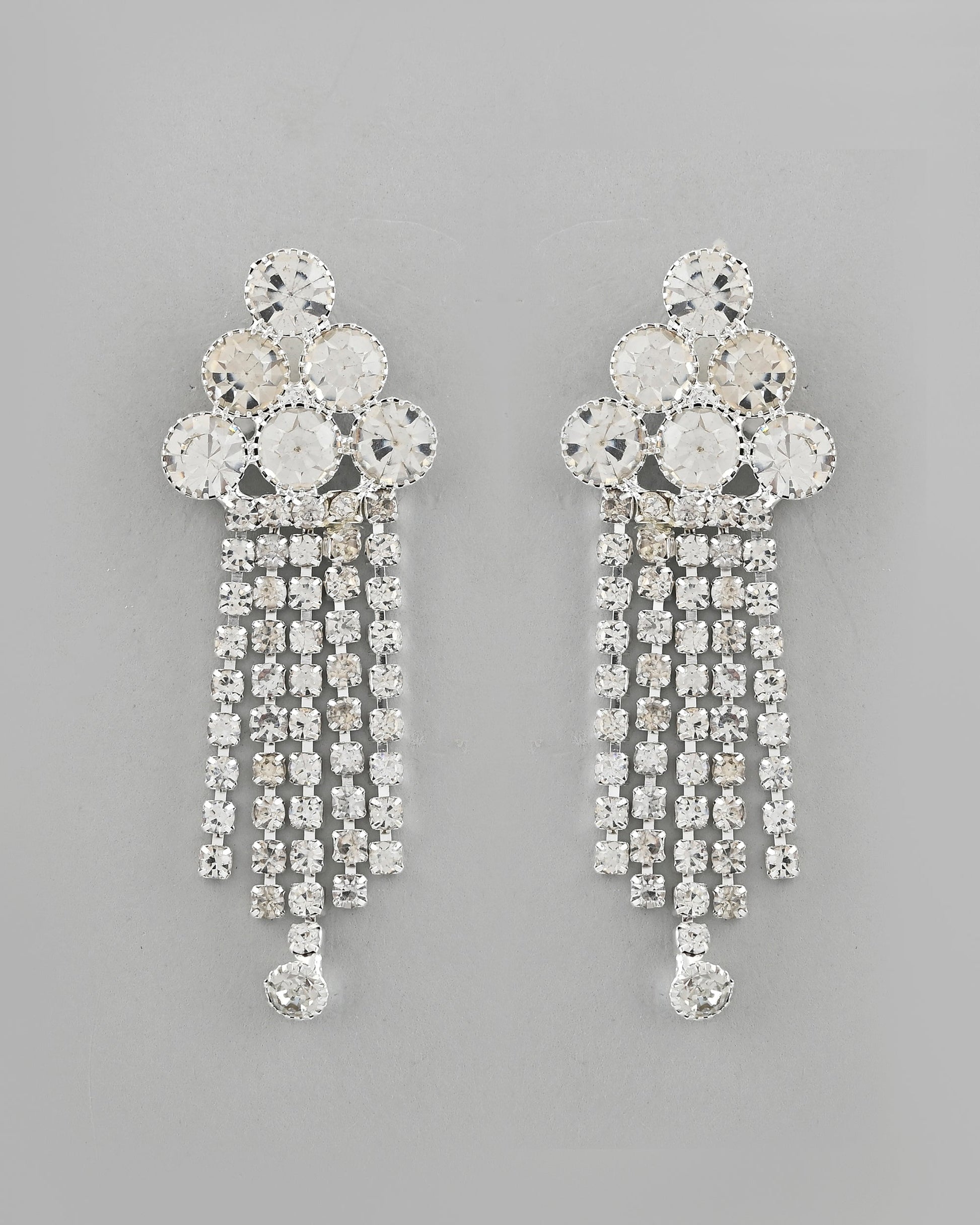 VOJ Silver Plated Stone Studded Multi Layer Jewellery Set - Swadesiicart