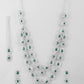 VOJ AD Studded with White and Green Stone Layered Jewellery Set - Swadesiicart