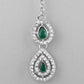 VOJ AD Studded with White and Green Stone Layered Jewellery Set - Swadesiicart