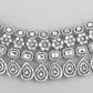 VOJ Silver Plated AD Studded Necklace With Earrings And Mangtikka Set - Swadesiicart