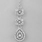 VOJ Silver Plated AD Studded Necklace With Earrings And Mangtikka Set - Swadesiicart