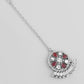 VOJ Silver Plated Pink AD Stone Studded Designer Jewellery Set With Mangtikka - Swadesiicart