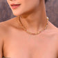 VOJ Gold-Polished Designer Handcrafted Necklace With Earrings - Swadesiicart