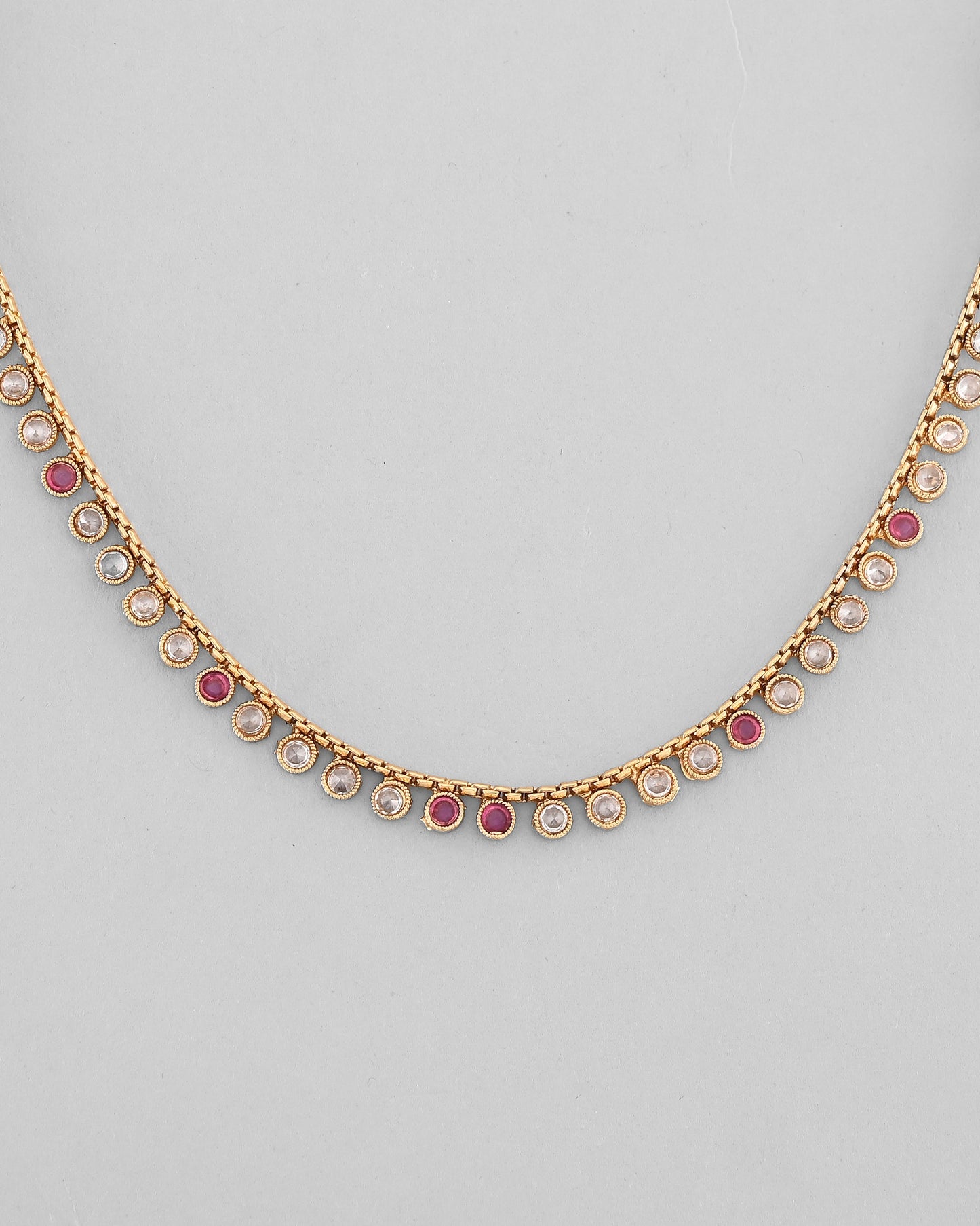 VOJ Gold-Polished Designer Handcrafted Necklace With Earrings - Swadesiicart