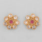 VOJ Gold-Polished Designer Handcrafted Necklace With Earrings - Swadesiicart