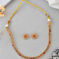 VOJ Gold-Polished Designer Handcrafted Necklace With Earrings - Swadesiicart