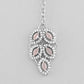 VOJ Silver Plated Baby Pink AD Stone Studded Designer Jewellery Set With Mangtikka - Swadesiicart