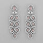 VOJ Silver Plated Baby Pink AD Stone Studded Designer Jewellery Set With Mangtikka - Swadesiicart