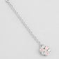 VOJ Silver Plated AD With Nude Green And Light Pink Flower Jewellery Set With Mangtikka - Swadesiicart
