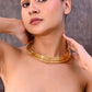 VOJ Gold-Polished Muti Layared Hasli Necklace | Swadesiicart