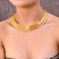 VOJ Gold-Polished Muti Layared Hasli Necklace | Swadesiicart