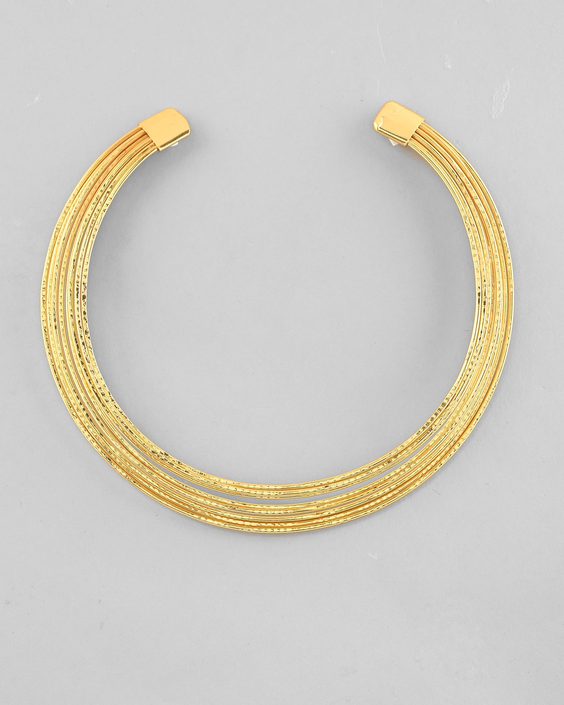 VOJ Gold-Polished Muti Layared Hasli Necklace | Swadesiicart