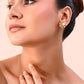 VOJ Gold-Polished Flower Shaped Pearl Stud Earrings - Swadesiicart